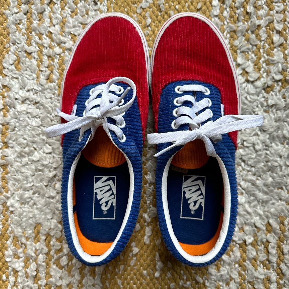 Multicolor corduroy vans, worn once.